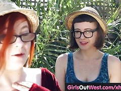 UhFuck presents: Hairy lesbian ass and cunt licked outdoors