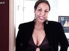 UhFuck presents: Hairy american housewife playing with her bushy pussy