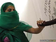 UhFuck presents: Nadia ali having fun with black cock in a gloryhole