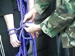 UhFuck presents: Thick brunette bdsm slave gets ropes around her neck and lots of torture