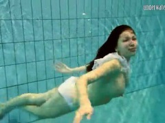 UhFuck presents: Girl in white panties swims in pool