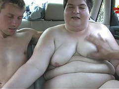 UhFuck presents: Mature fat slut sucks cocks in the car for money