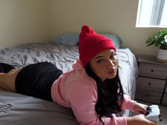 UhFuck presents: Brunette lexi sample enjoys while sucking a large penis - hd