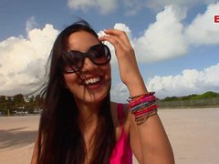UhFuck presents: Skinny brunette teen pick up in holiday for porn casting