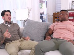 UhFuck presents: Interracial gay dicking on the sofa with naughty dudes - hd