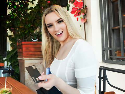 UhFuck presents: Gorgeous blonde housekeeper lacey amour fucks her first ever sugar-daddy in his hotel room