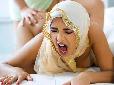 UhFuck presents: Muslim cutie with juicy tits babi star bends over and takes fat cock in her ass - hijab hookup