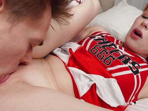 UhFuck presents: Redhead cheerleader bringing steamy fantasies to life together with her bf