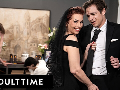 UhFuck presents: Adult time - horny tattooed gilf ruby lynne caught fucking big dick stud during her hubby's funeral!