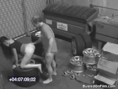 UhFuck presents: Mechanic nails hot girl from behind over tires