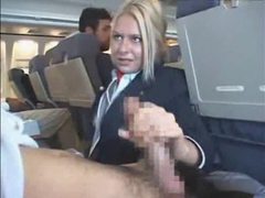 UhFuck presents: Customers get handjob from stewardess