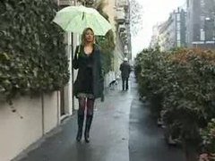 UhFuck presents: Skirt and boots babe flashes in public
