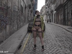 UhFuck presents: Jeny smith mymokondo strap bondage in public